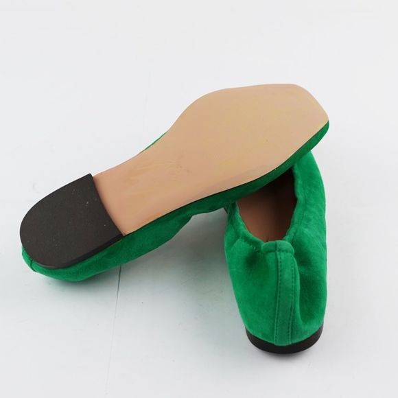 New J.CREW Size 6 Anya Scrunchie Ballet Flats in Suede Brilliant Kelly Green - Picture 6 of 6